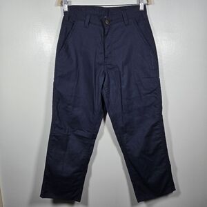 Carhartt Navy Blue Dungaree Fit Uniflorm Pants Mens Size 29 TAILORED INSEAM